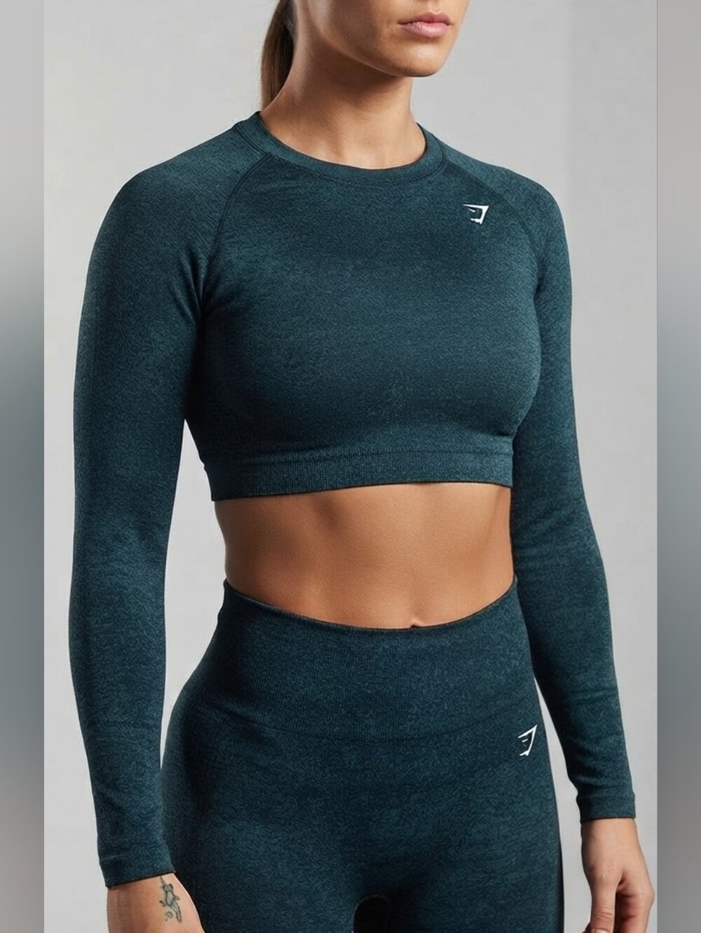 Gymshark Adapt Fleck Seamless Long Sleeve Crop Top! XL Exellent